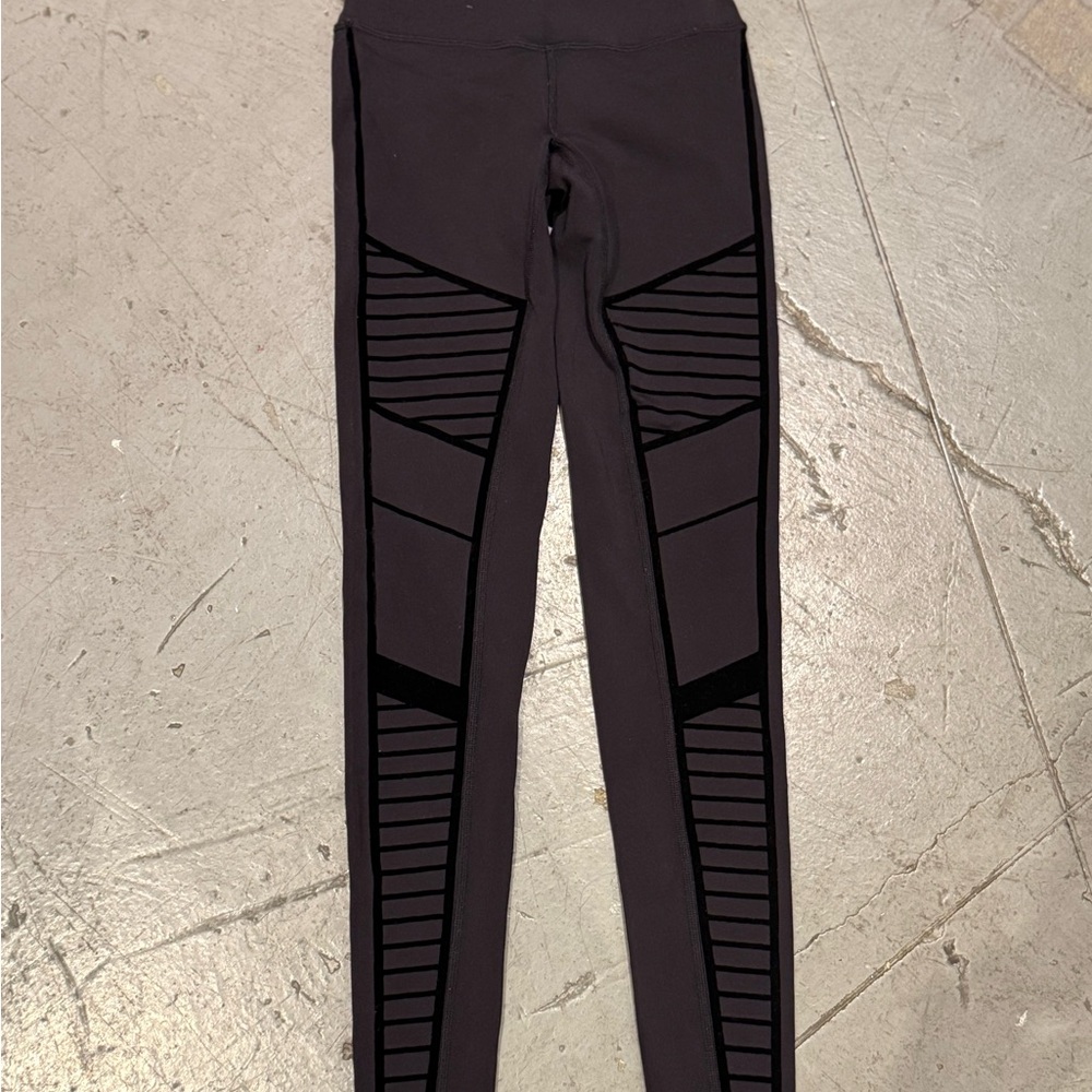 ALO Flocked High Waisted Black Leggings